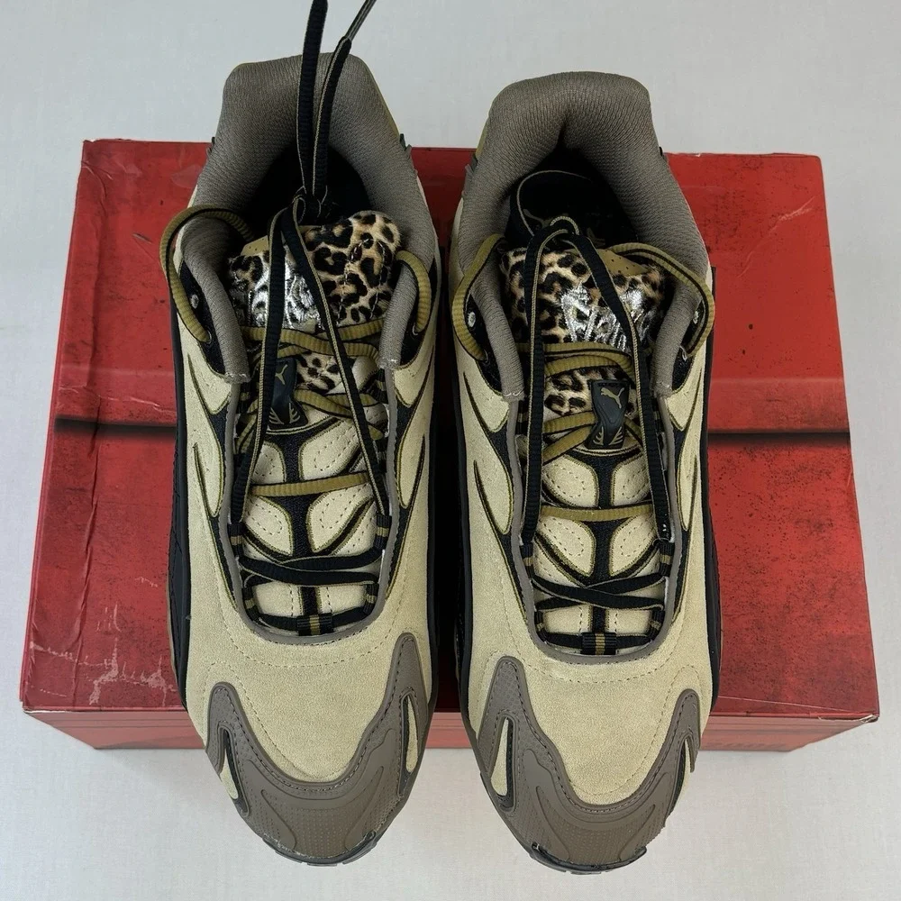 Puma Rocky Inhale Womens Sz 11 Leopard Toasted Almond/Black 405580 01